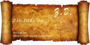 Zih Diána névjegykártya